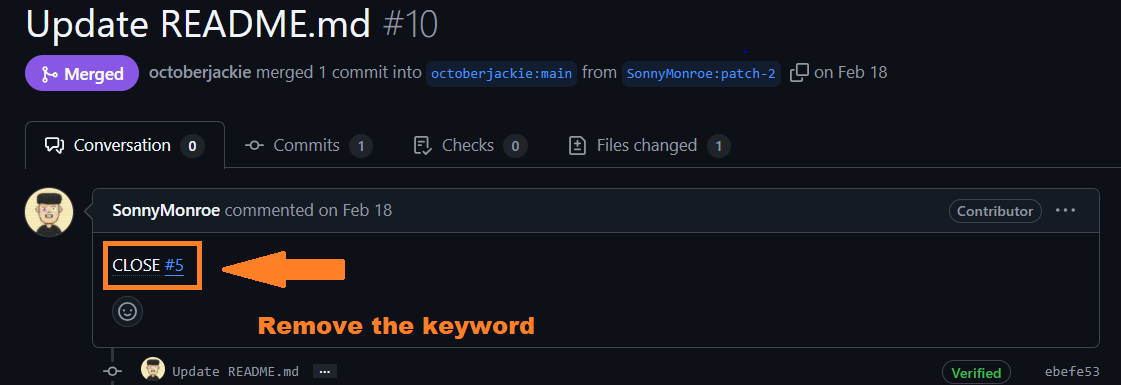 Remove Keyword fron PR Body
